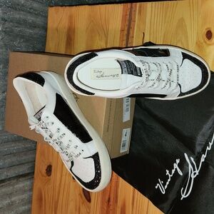 Vintage Havana Sneakers- Mercer-White with Black Croco-7.5
